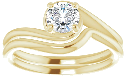 Sužadėtuvių Žiedas „Solitaire“ 14k yellow gold Round 5.2mm (8)