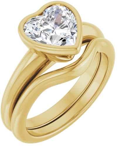 Sužadėtuvių Žiedas „Bezel-Set Solitaire“ 14k yellow gold Heart 8mm (6)