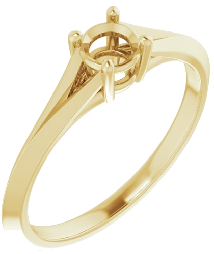 Sužadėtuvių Žiedas „Solitaire Split Shank“ 14k yellow gold Round 4.4mm (1)
