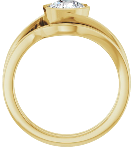 Sužadėtuvių Žiedas „Half-Bezel Solitaire“ 14k yellow gold Round 6.5mm (7)
