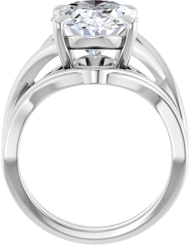 Sužadėtuvių Žiedas „Claw-Prong Solitaire“ 14k white gold Oval 14mm x 10mm (7)