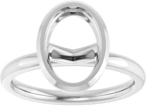 Sužadėtuvių Žiedas „Bezel-Set Solitaire“ 14k white gold Oval 10mm x 7mm (3)