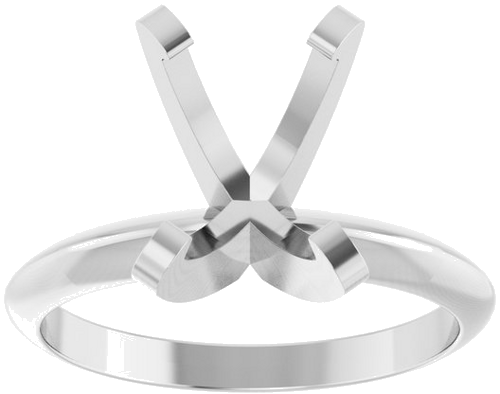 14K White 10x8 mm Oval Solitaire Engagement Ring Mounting (3)