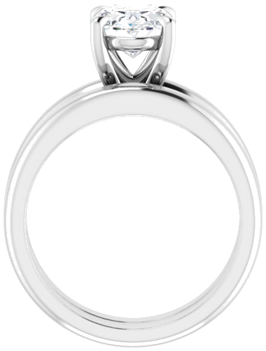 Sužadėtuvių Žiedas „Solitaire“ 585 Baltojo Aukso Oval 9mm x 7mm (7)