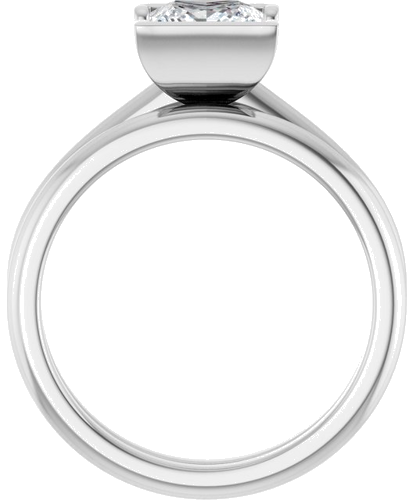 Sužadėtuvių Žiedas „Half-Bezel“ 14k white gold Square 6mm (7)