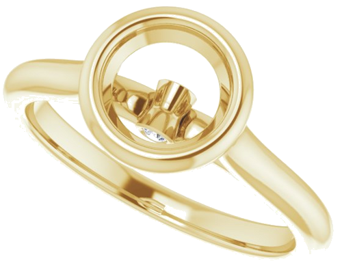 Sužadėtuvių Žiedas „Bezel-Set Accented“ 14k yellow gold Round 6.5mm (5)