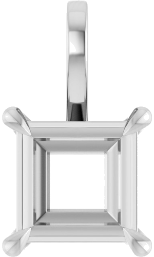 Pakabukas „Solitaire“ 14k white gold Square 7mm (1)