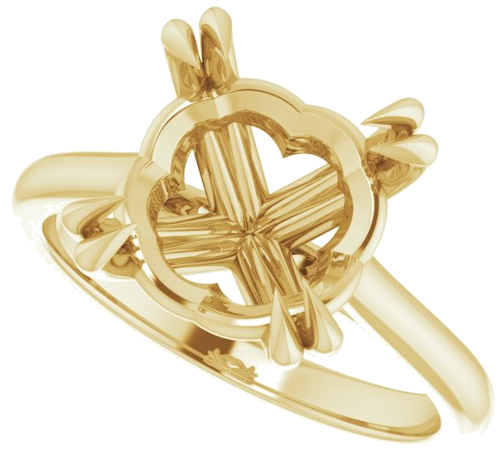 Sužadėtuvių Žiedas „Double Claw-Prong“ 14k yellow gold Round 11mm (5)