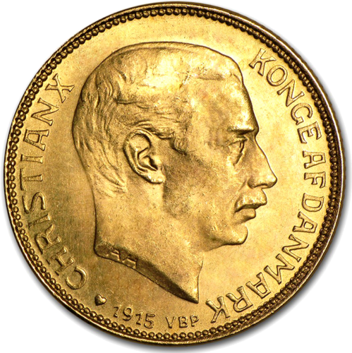 20 kronų Christian X (1913-1931) Danijos karalystė auksinė moneta (1)