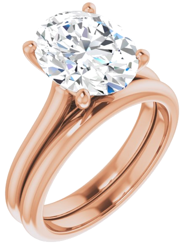 Sužadėtuvių Žiedas „Solitaire“ 417 Rožinis Aukso Oval 11mm x 9mm (6)