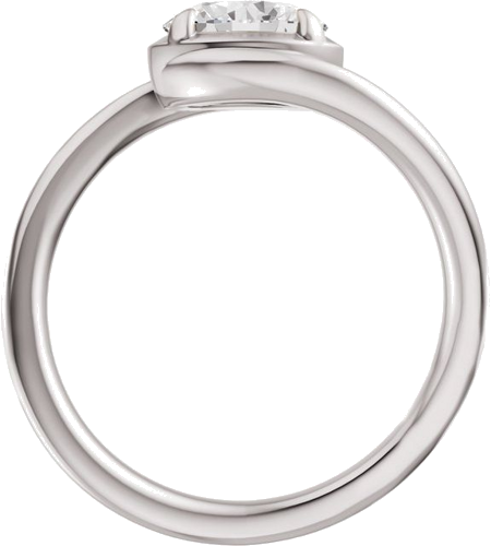 Sužadėtuvių Žiedas „Claw-Prong Solitaire Bypass“ 14k white gold Oval 8.5mm x 6.5mm (2)