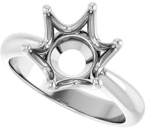 Sužadėtuvių Žiedas „Solitaire Crown-Inspired“ 14k white gold Round 10mm (5)