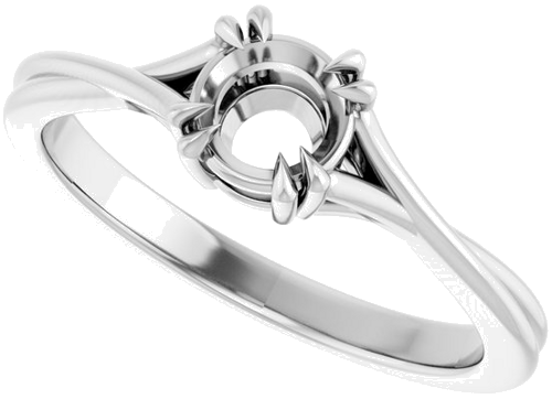 Platinum 5.2 mm Round Solitaire Engagement Ring Mounting (5)