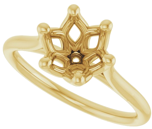 14K Yellow 7.4 mm Round Engagement Ring Mounting (5)