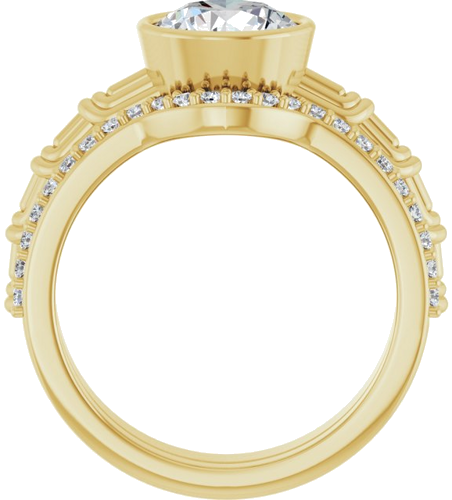 14K Yellow 8 mm Round Solitaire Engagement Ring Mounting (7)