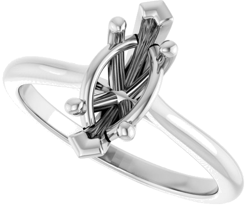 Sužadėtuvių Žiedas „Solitaire“ 14k white gold Marquise 10mm x 5mm (5)