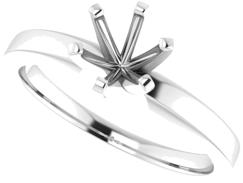 14K White 5.8 mm Round Solitaire Engagement Ring Mounting (5)