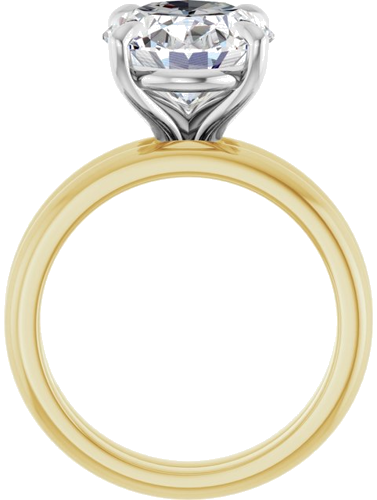 Sužadėtuvių Žiedas 585 Baltojo Ir Geltonojo Aukso Oval 12mm x 10mm (4)