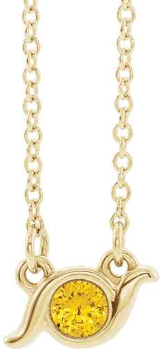 Pakabukas „Family Bezel-Set Bar“ 585 Geltonojo Aukso Round 3mm (3)