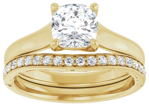 Sužadėtuvių Žiedas „Solitaire“ 10k yellow gold Cushion 6mm (8)
