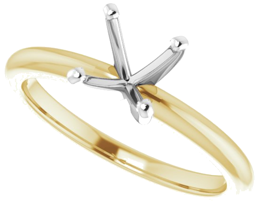 Sužadėtuvių Žiedas „Solitaire“ 585 Baltojo Ir Geltonojo Aukso Cushion 6mm (5)