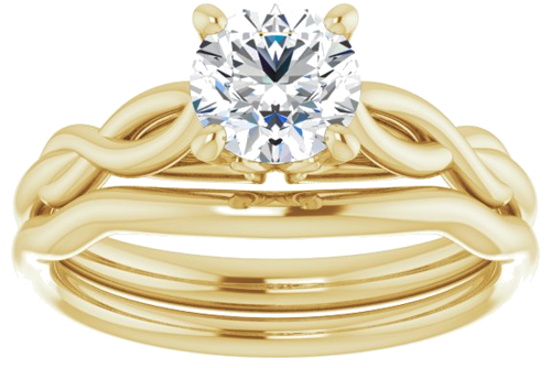 14K Yellow  6 mm Round Solitaire Engagement Ring Mounting (8)