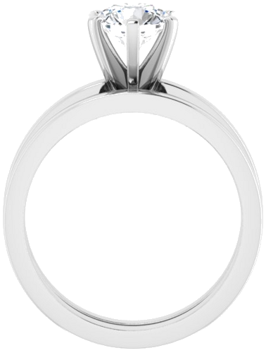 Sužadėtuvių Žiedas „Solitaire“ 585 Baltojo Aukso Round 6.5mm (7)