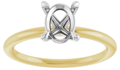 Sužadėtuvių Žiedas „Claw-Prong Solitaire“ 14k yellow/white gold Oval 8mm x 6mm (3)