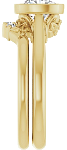 Sužadėtuvių Žiedas „Bezel-Set“ 14k yellow gold Cushion 7mm (9)