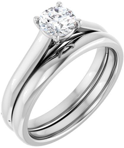 14K White 5.2 mm Round Solitaire Engagement Ring Mounting (6)