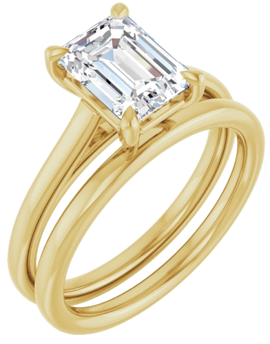 Sužadėtuvių Žiedas „Claw-Pong“ 14k yellow gold Emerald 8mm x 6mm (6)