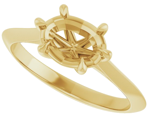Sužadėtuvių Žiedas „Claw-Prong Solitaire“ 14k yellow gold Oval 8mm x 6mm (5)