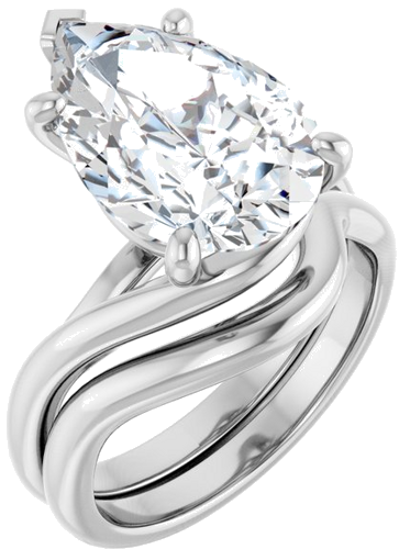 Sužadėtuvių Žiedas „Bypass“ 925 Sidabro Pear 15mm x 10mm (6)