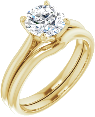 Sužadėtuvių Žiedas „Solitaire“ 10k yellow gold Round 7mm (6)