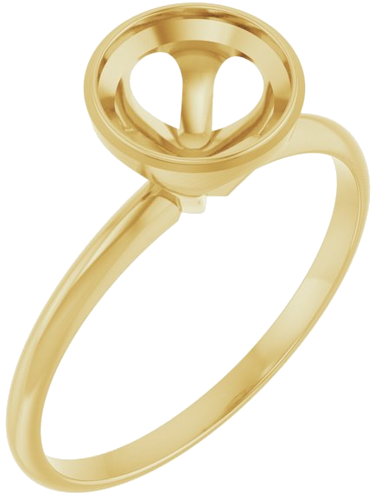 14K Yellow 7 mm Round Solitaire Engagement Ring Mounting (1)