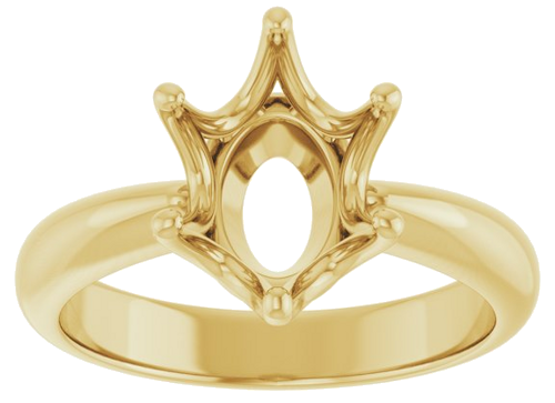 Sužadėtuvių Žiedas „Solitaire Crown-Inspired“ 14k yellow gold Oval 10mm x 8mm (3)
