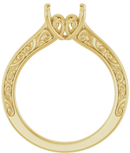 Sužadėtuvių Žiedas „Solitaire“ 585 Geltonojo Aukso Round 8.2mm (2)