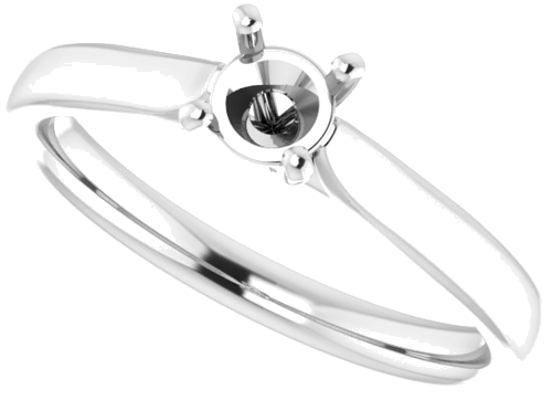14K White 4.4 mm Round Engagement Ring Mounting (5)