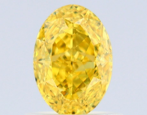 0.86 carat Fancy Vivid Yellow-VS1 Natūralus Oval Deimantas (1)