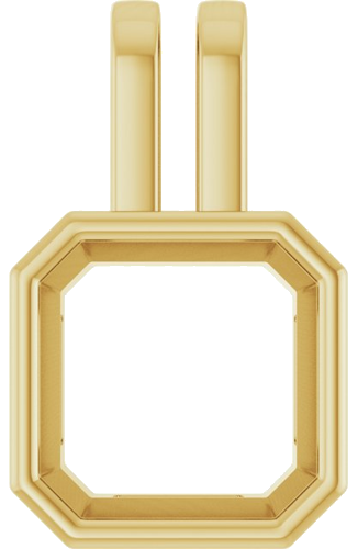 Pakabukas „Bezel-Set Solitaire“ 14k yellow gold Asscher 8mm (1)