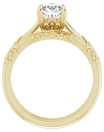 Sužadėtuvių Žiedas „Solitaire Sculptural“ 14k yellow gold Pear 9mm x 6mm (7)