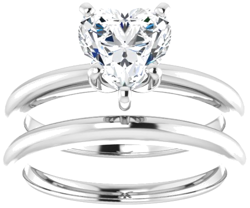14K White  7x7 mm Heart Solitaire Engagement Ring Mounting (8)