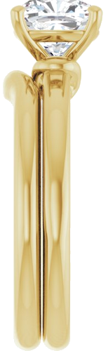 Sužadėtuvių Žiedas „Solitaire“ 18k yellow gold Cushion 7mm (9)