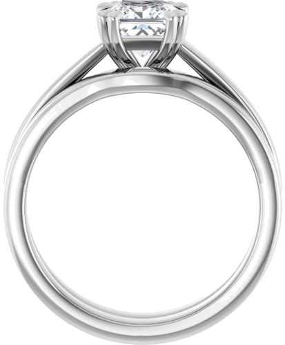 Platinum 5.5x5.5 mm Square Engagement Ring Mounting (5)