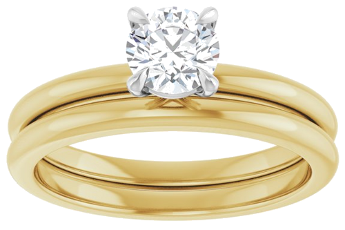 Sužadėtuvių Žiedas „Claw-Prong“ 14k yellow/white gold Round 5.2mm (8)