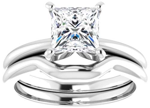 14K White  6x6 mm Square Solitaire Engagement Ring Mounting (8)