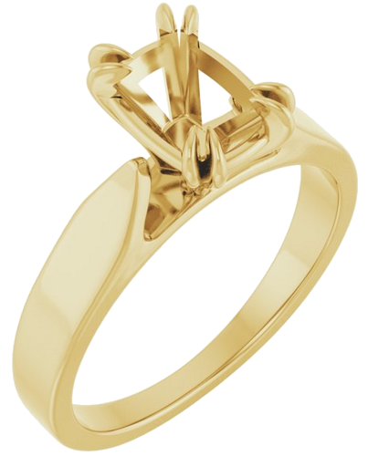 Sužadėtuvių Žiedas „Double Claw-Prong Solitaire“ 14k yellow gold Elongated Cushion 8mm x 6mm (1)
