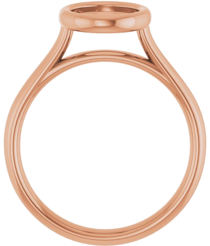 Sužadėtuvių Žiedas „Bezel-Set Solitaire“ 14k rose gold Oval 9mm x 7mm (2)
