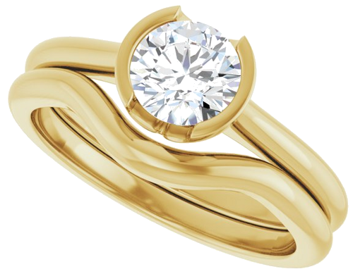 14K Yellow 5.8 mm Round Solitaire Engagement Ring Mounting (10)