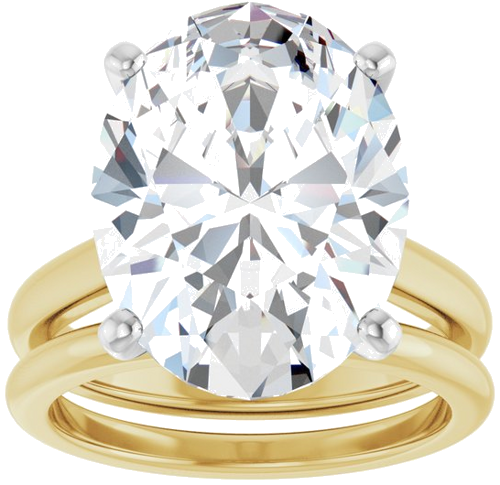 Sužadėtuvių Žiedas 14k yellow/white gold Oval 16mm x 12mm (8)